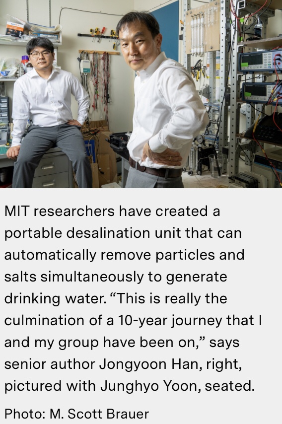 From seawater to drinking water, with the push of a button, MIT News